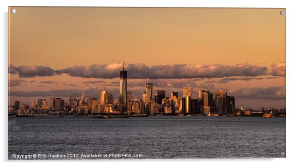 Manhattan Skyline at dusk Acrylic by Rob Hawkins