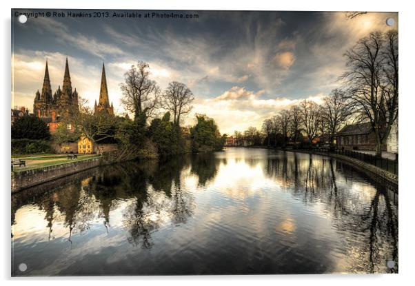 Reflections over Lichfield Acrylic by Rob Hawkins