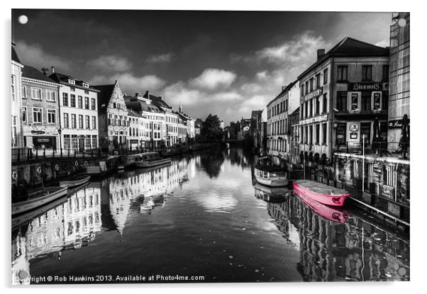 Reflections over Ghent with pink Acrylic by Rob Hawkins