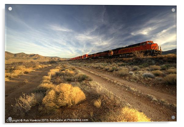 Westbound Freight Acrylic by Rob Hawkins