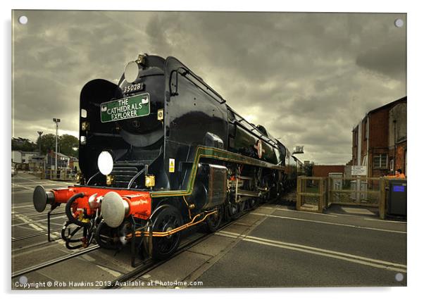 Clan Line at Exeter St Davids Acrylic by Rob Hawkins