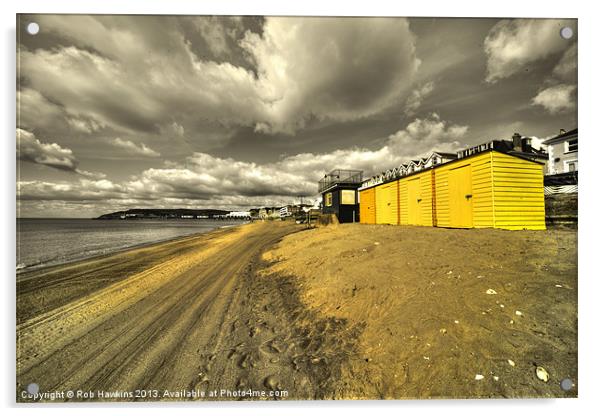 Sandown Beach Acrylic by Rob Hawkins