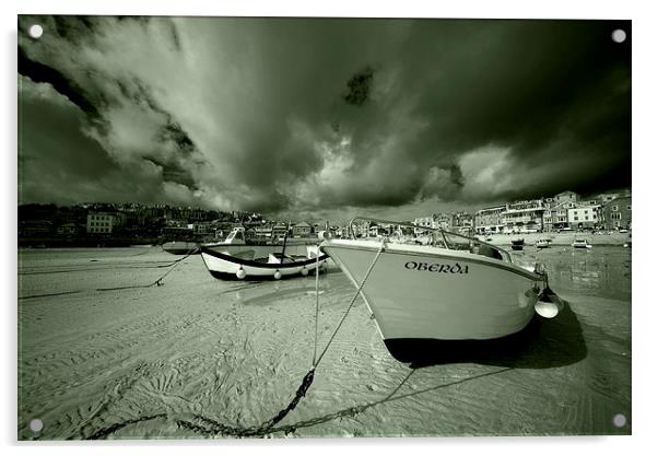 St Ives Beach Acrylic by Rob Hawkins