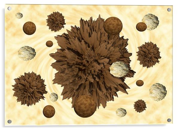 Chocolate Asteroids Acrylic by Rob Hawkins