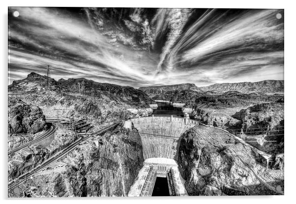 Hoover Dam in Mono Acrylic by Rob Hawkins