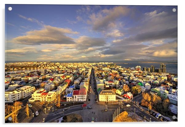 Vista of Reykjavik Acrylic by Rob Hawkins