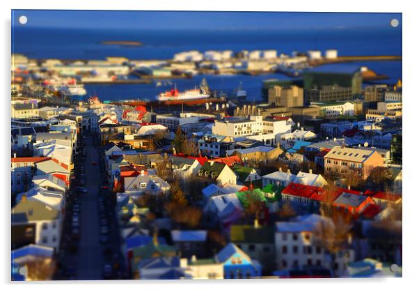 Reykjavik model village Acrylic by Rob Hawkins