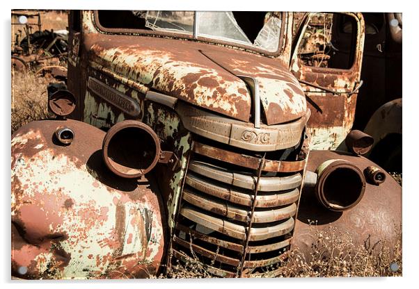 Rusted Pickup Acrylic by Rob Hawkins