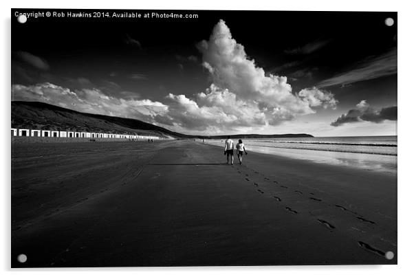  Footprints in the sand  Acrylic by Rob Hawkins