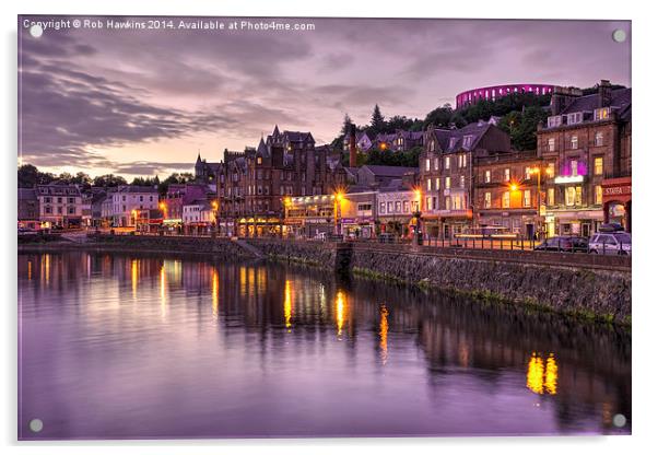  Oban Dusk  Acrylic by Rob Hawkins