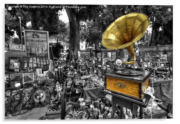  Gramophone  Acrylic by Rob Hawkins