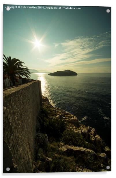  Dubrovnik Island Sunrise  Acrylic by Rob Hawkins