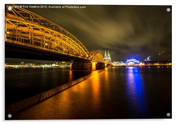  Nacht auf dem Rhein Acrylic by Rob Hawkins