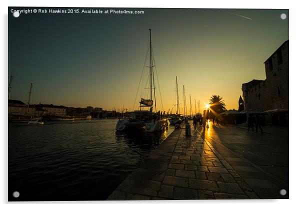  Trogir Sunset  Acrylic by Rob Hawkins