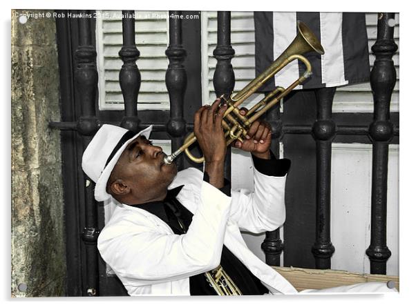 Mr Trumpet  Acrylic by Rob Hawkins