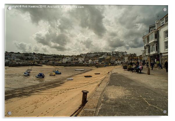  Stormy St Ives  Acrylic by Rob Hawkins