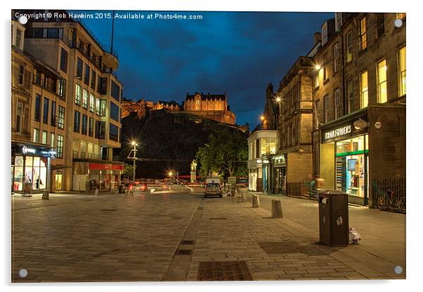  Edinburgh Castle Street  Acrylic by Rob Hawkins