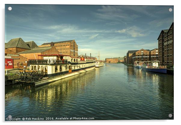 Oliver Cromwell at Gloucester Docks  Acrylic by Rob Hawkins