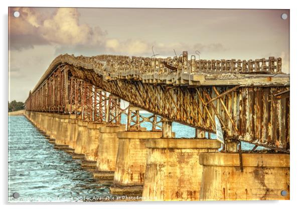 Old Bridge to the Keys Acrylic by Rob Hawkins