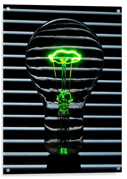 Light Bulb green Acrylic by Rob Hawkins