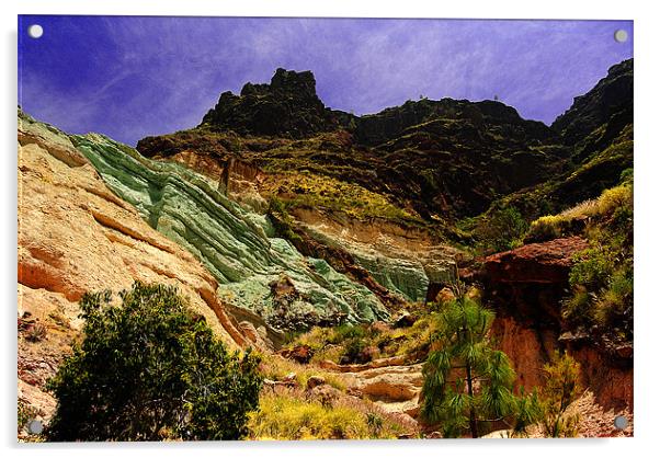 Multicoloured mountain Acrylic by Rob Hawkins