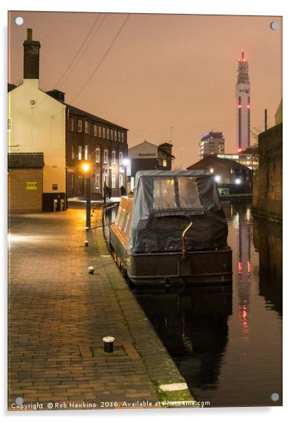 Birmingham Canal Twylight  Acrylic by Rob Hawkins