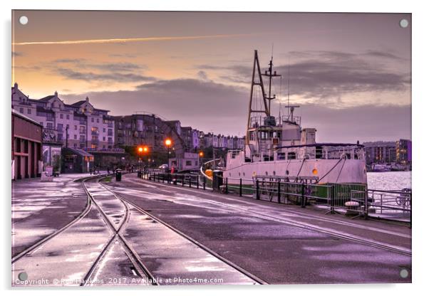 Bristol Harbour Tracks  Acrylic by Rob Hawkins