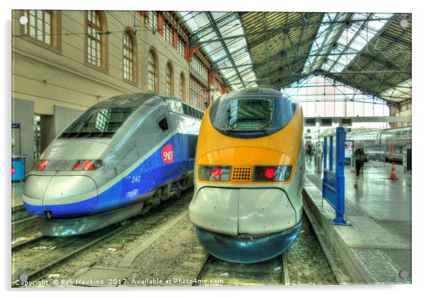 Marseille Trains of Grande Vitesse  Acrylic by Rob Hawkins