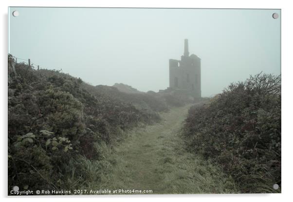 Higher Ball mine in the mist  Acrylic by Rob Hawkins