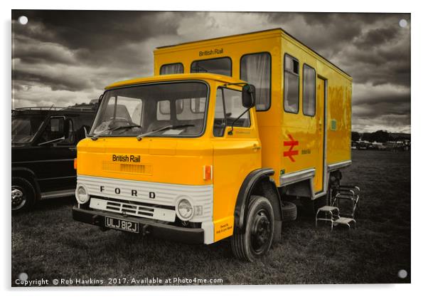The BR crew bus  Acrylic by Rob Hawkins