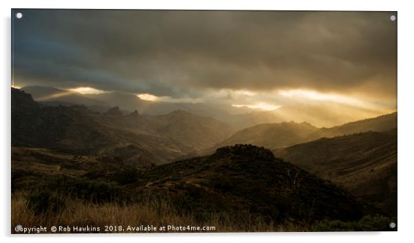 Canaria montana vista  Acrylic by Rob Hawkins