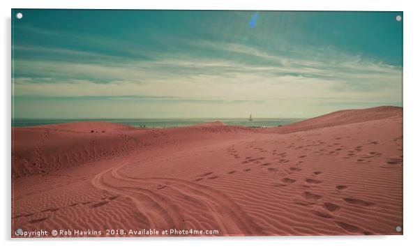 Pink dunes of Maspalomas  Acrylic by Rob Hawkins