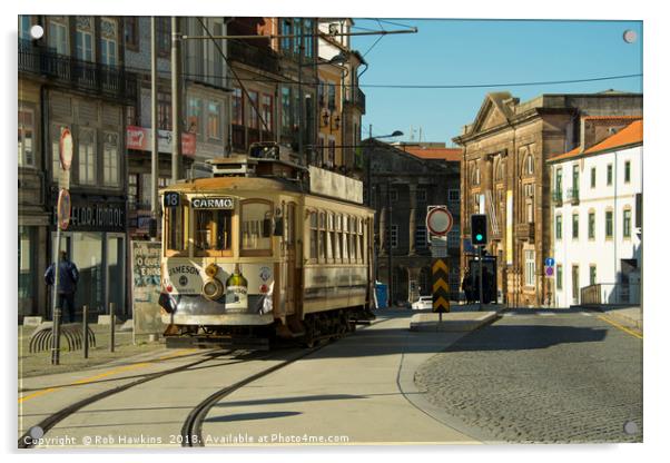 Porto Streetcar Acrylic by Rob Hawkins