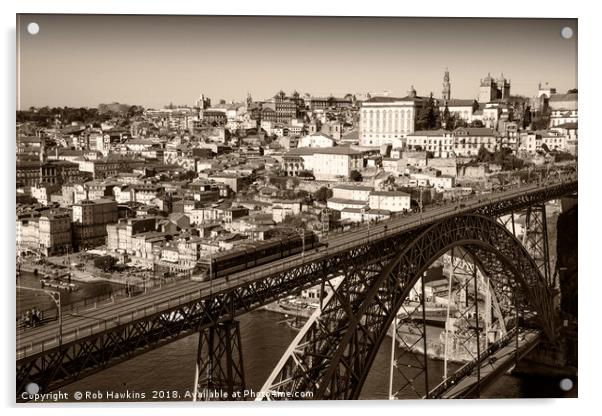 Porto sepia  Acrylic by Rob Hawkins