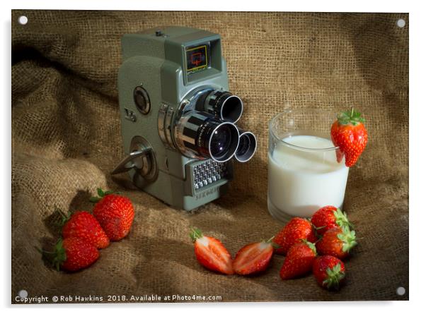 Sekonic and Strawberries  Acrylic by Rob Hawkins