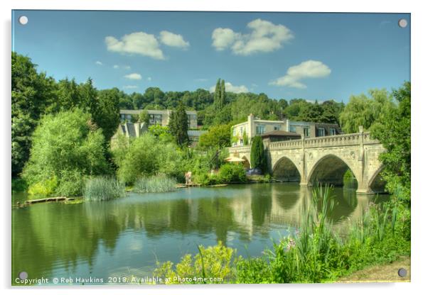 Bathampton Bridge  Acrylic by Rob Hawkins