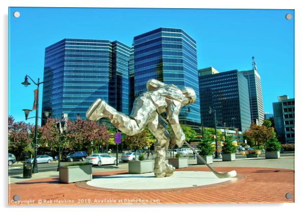 Newark Skating Sculpture  Acrylic by Rob Hawkins