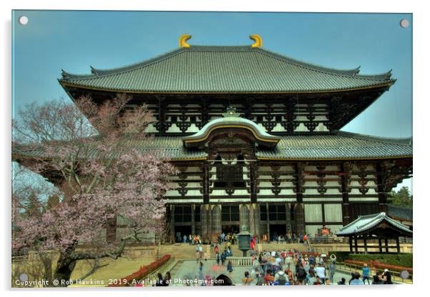 Nara Temple  Acrylic by Rob Hawkins