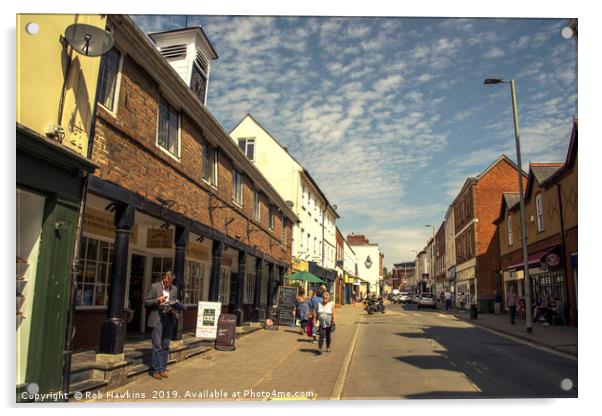 Tiverton Bampton Street Acrylic by Rob Hawkins