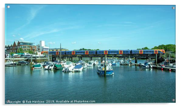 Lymington Harbour Bridge  Acrylic by Rob Hawkins