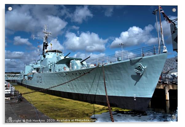 HMS Cavalier Acrylic by Rob Hawkins