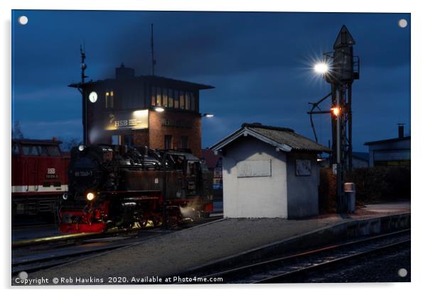Wernigerode Night Steam  Acrylic by Rob Hawkins
