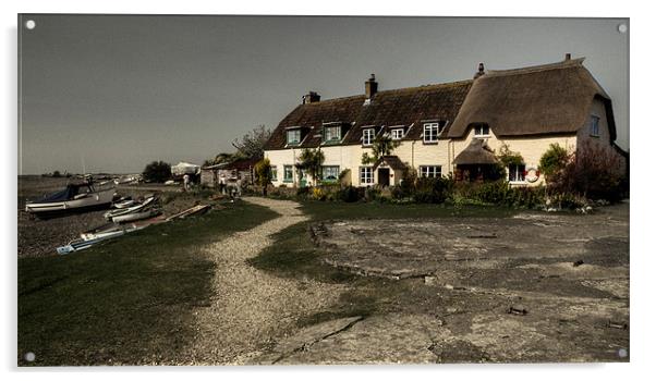 Weir Cottage Acrylic by Rob Hawkins