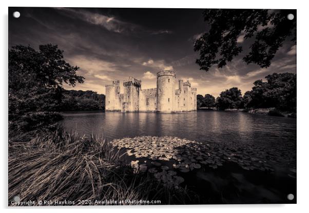 Bodiam Castle toned  Acrylic by Rob Hawkins