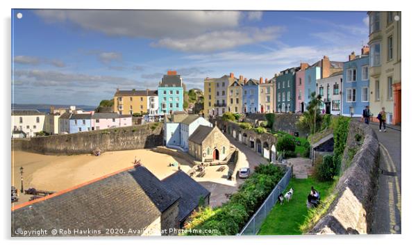 Tenby Harbour Vista Acrylic by Rob Hawkins