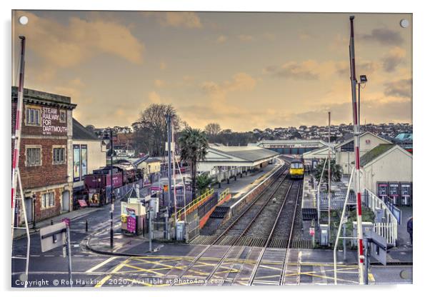 Paignton Station Acrylic by Rob Hawkins