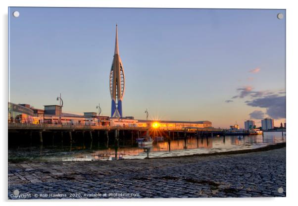 Spinaker Tower Twylight Acrylic by Rob Hawkins