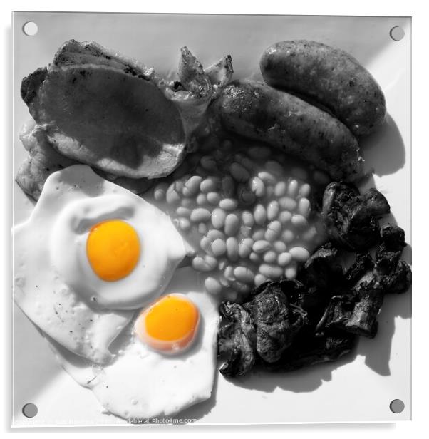 The classic Full English Breakfast with the eggs i Acrylic by Rob Hawkins