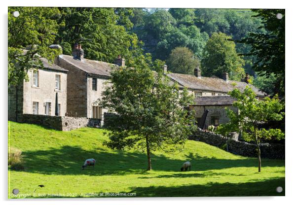 Kettlewell Cottages Acrylic by Rob Hawkins