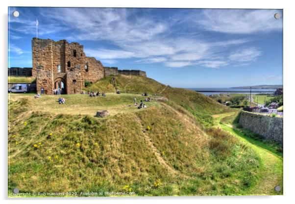 Tynemouth Castle Acrylic by Rob Hawkins